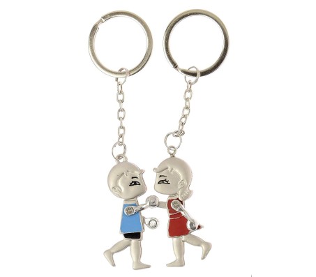 Happy GiftMart HQ Metallic Couple Hand in Hand Keychain 2pc Key chain