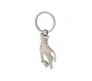 Zinc Alloy Hand Holding Diamond Shape Keychain - Silver