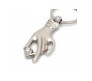 Zinc Alloy Hand Holding Diamond Shape Keychain - Silver