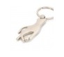 Zinc Alloy Hand Holding Diamond Shape Keychain - Silver