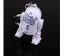 Keyring Star Wars R2D2 Robot Metal Keychain Pendant Size 5CM in White Color for Unisex