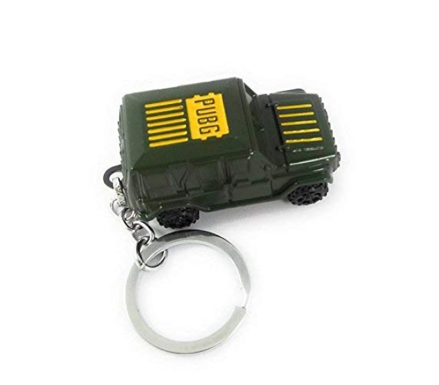 PUBG Game Battleground Vehicle Jeep Metal Keychain Green