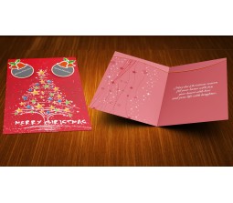 Personalized Merry Christmas Greeting Card With Christmas Tree