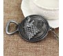 Game of Thrones House Stark Metal Keychain With Bottle Opener(Silver)