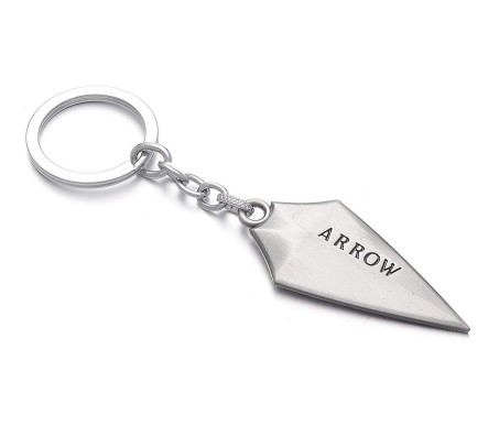 Green Arrow Oliver Queen Arrow Logo Metal Silver Keychain