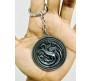 Game of Thrones Targaryen Three HeadedDragon Big Circular Keychain (Silver)