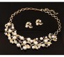 Fashion 18k Gold Plated Pearl Necklace Set/Jewellery Set with Fancy Party Wear Earrings for Girls/Women