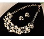 Fashion 18k Gold Plated Pearl Necklace Set/Jewellery Set with Fancy Party Wear Earrings for Girls/Women