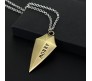 Green Arrow Oliver Queen Arrow Logo Metal Bronze Pendant Necklace for Men and Women