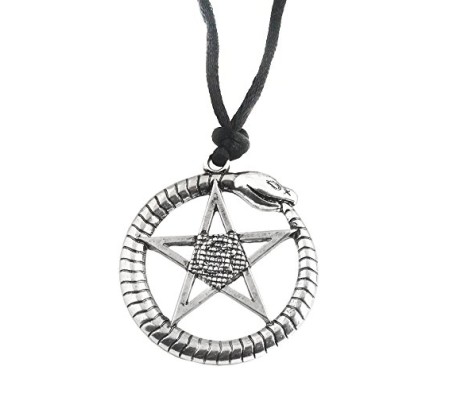 Supernatural Devil's Trap Snake Pentagram Pentacle Star Pendant Neck Necklace Jewelry for Girl / Women