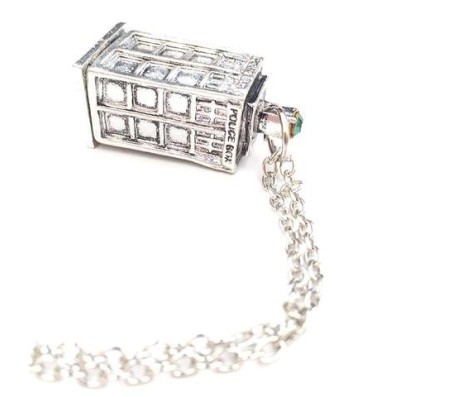 Doctor Who Tardis Box Police Silver Vintage Chain Necklace Pendant For Men Women's Jewelry