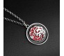 Game of Thrones Red Black Targaryen 3 Headed Dragons Pendant Necklace