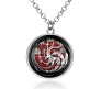 Game of Thrones Red Black Targaryen 3 Headed Dragons Pendant Necklace