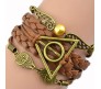 Harry Potter Inspired Deathly Hallow Owl Snitch Bracelet Brown
