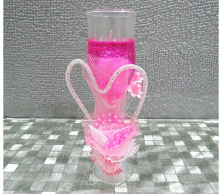 Pink Candle with Heart Inside Perfect for Romantic Evening (Design 2)