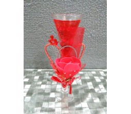 Red LED Candle with Heart Inside Perfect for Romantic Evening (Design 2)