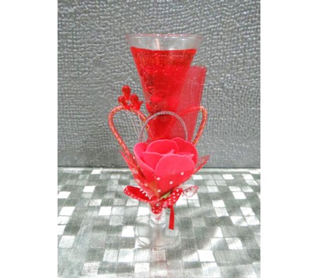 Red LED Candle with Heart Inside Perfect for Romantic Evening (Design 2)