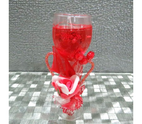 Red LED Candle with Heart Inside Perfect for Romantic Evening (Design 3)