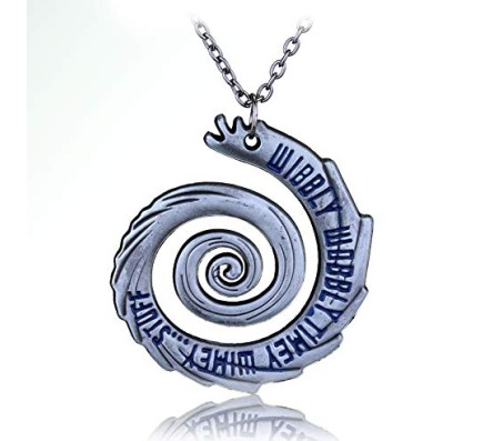 The Doctor Who Wobbly Wobble Time Travel Silver Tone Pendant Necklace