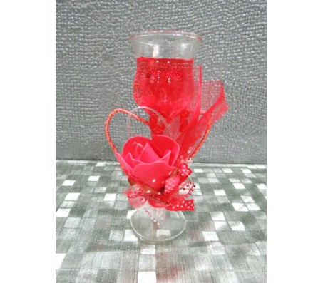 Red LED Candle with Heart Inside Perfect for Romantic Evening (Design 4)