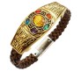 Marvel Avengers Infinity War Endgame Thanos 6 Gauntlet Power Stones Leather Bracelet for Boys and Men