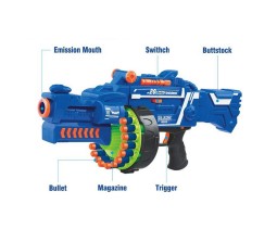 Blaze Storm Automatic Gun 40 Soft Bullets Included, 20 Magazine (Blue)