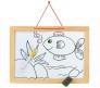 5 in 1 Wooden Black Board Plus Magnetic White Board Easel with ABC Alphabet Numbers Math & Tangram Puzzle