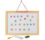 5 in 1 Wooden Black Board Plus Magnetic White Board Easel with ABC Alphabet Numbers Math & Tangram Puzzle