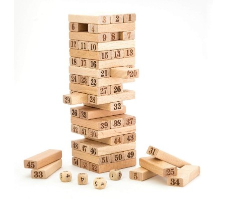 51 Pcs Challenging Maths Jenga for Adults and Kids. Make Maths fun for Kids or Have Party Fun