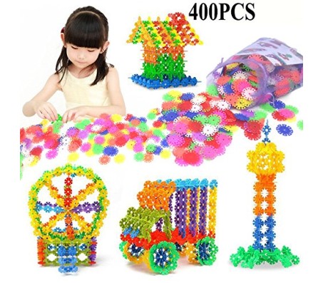 400 Pcs Building Blocks With Round Snowflake Building Blocks Building Model Puzzle Educational Toys For Kids