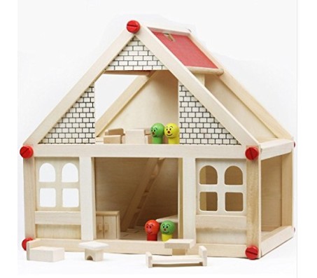 DIY Wooden Doll House Model Building Kits My Small Villa Insert Blocks with Furniture Set Baby Birthday Gift