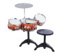 Jazz Drum Set with Chair - Music Toy Instrument for Kids - 7 Pc Multi Color Medium