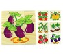 9 Piece Colorful Wooden Block Picture Puzzle For Toddlers And Small Children (Vegetable Theme)