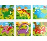 9 Piece Colorful Wooden Block Picture Puzzle For Toddlers And Small Children (Dinosaur Theme)