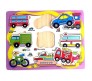 Set of 4 Animals Shape Vehicles and Fruit Wooden Learning Puzzle Educational Toy for Toddlers and Infant