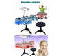 Jazz Drum Set with Chair - Music Toy Instrument for Kids - 10 Piece Multi Color