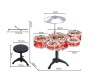 Jazz Drum Set with Chair - Music Toy Instrument for Kids - 10 Piece Multi Color