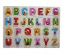 Wooden Puzzle Picture Board ABC Alphabet Vocabulary Wooden Jigsaw Puzzle with Knobs Kids Boys Girls Nursery Toddler Toy