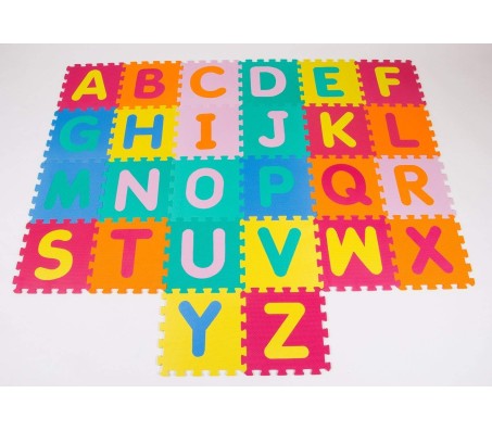 Play ABC Large Size Puzzle Style Mat with English Alphabets Set of 26 Pcs 11.5" x 11.5"