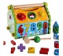 6 in 1 Infant Baby Progress Toys for Colors, Number Blocks, Shape Blocks, Fun Math + Clock + Buiding House Toy for Kids Wooden