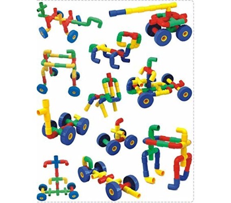 Wheel Pipe Design Building Construction Blocks Assembly Game Puzzle Kids Infant Toy