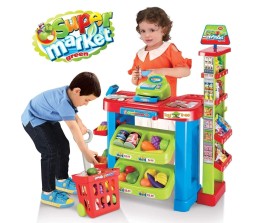 Battery Operated Super Market Cash Register Set with Shopping Basket