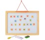 5 in 1 Wooden Black Board + Magnetic White Board Easel with ABC Alphabet Numbers Math & Tangram Puzzle