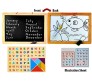 5 in 1 Wooden Black Board + Magnetic White Board Easel with ABC Alphabet Numbers Math & Tangram Puzzle