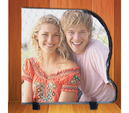 Personalized Left Cut Shape Photo Rock (20cm x 20cm)