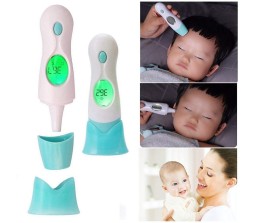 8 IN 1 Non-touch Infrared Digital Forehead Ear Thermometer Clock