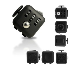 Fidget Cube Stress and Anxiety Reliever, Helpful in Improving Focus for both Children and Adults,3.3cm(Full Black)