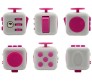 Fidget PVC Cube Stress and Anxiety Reliever for Children and Adults - Helpful in Improving Focus (White and Pink)