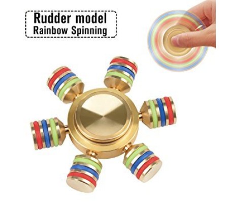 Hexagon Rainbow Fidget Spinner, Gold