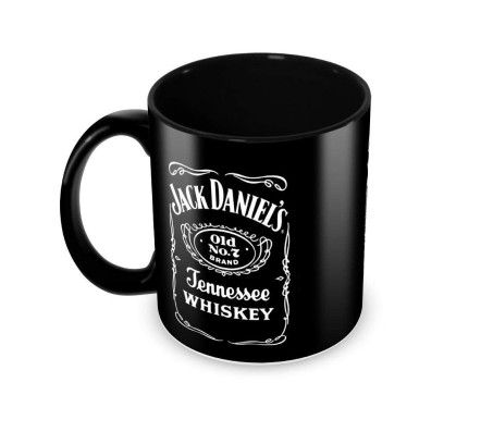 Jack Daniel's Classic Style Whiskey Full Black Printed Tea And Coffee Ceramic Mug 350 ML